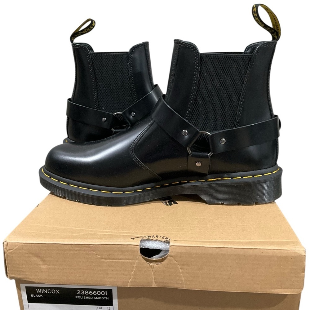 Dr. Martens Men’s Wilcox Smooth Leather Buckle Boots EUR 47 Size 13 NEW - Picture 11 of 13